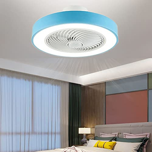 WGTCZY Ceiling Fan with Remote, 20in Bladeless Low Profile Flush Mount Ceiling Fan 360°Angle Airflow, 3 Gear Wind Stepless Dimming Flush Mount Outdoor Ceiling Fans for Patios