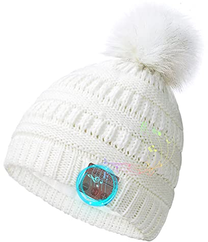 ChenFec Bluetooth Beanie Mütze Damen, Waschbare Freizeit Bluetooth Baggy Hats Kopfhörer mit Akustischem Stereolautsprecher und Freisprecher-Telefonbeantwortung, Lustige Kleine Geschenke für Frauen.