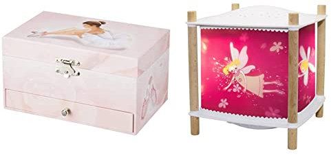 Trousselier - Ballerine - Boîte à Bijoux Musicale - Phosphorescent - Musique Nocturne de Chopin + Princesses - Veilleuse - Lanterne ReVOLUTION 2.0 - Cadeau Enfant - Projecteur d’Etoiles Musical