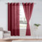 DWCN 2er Set Sheer Voile Vorhänge mit Ösen Transparente Gardinen mit Vorhang-Krawatten für Wohnzimmer, Weinrot, 215x140cm(HxB)
