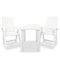 ZEYUAN 3-TLG. Bistro-Set, Gartenset Tisch Und Stühle, Balkon Möbel Für Kleinen Balkon, Terrassenmöbel, Balkonset, Balkonmöbel, Kunststoff Weiß