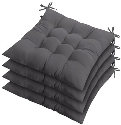 ZZZMRH Chair Cushions Pack of 6 Seat Pads for Dining Chairs, Garden Chair Cushions Tie On_9 Stitch_D-grey Indoor/Outdoor Seat Cushions Comfortable Chair Pads for Kitchen Seat Pads 9 stitch cushions