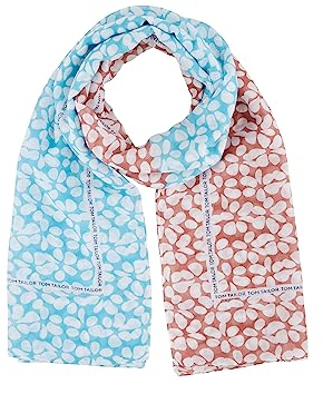 TOM TAILOR Damen 1037715 Schal mit Muster, 10426-Summer Teal, OneSize
