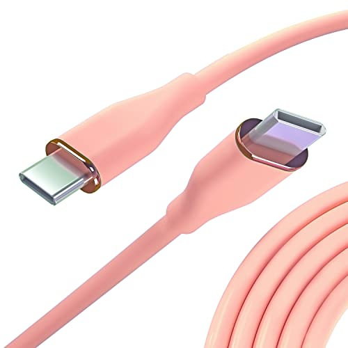 nolhel Cavo USB Type-C Ricarica Rapida 60w, Cavo USB C USB C da 2m Colorato in Silicone Resistente, Cavetto Cellulare Tipo C Compatibile con Macbook e Smartphone (Rosa Salmone, 2 m)