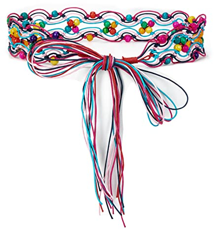 ILuvatar Damen Bohemian Style Seil Zopf Taille Gürtel U33, Bunt-v96, 170CM