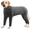 CITÉTOILE Einteiler Erholungsanzug für Hunde, Haustier Langarm Genesungsanzug nach Operationen, Hunde Bauch Wundschutzanzüge, E-Halsband-Alternative, Haustierpyjama für Großer Hunde, Grau, L