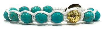 Samsara Tibetisches Buddhistisches Kailash Armband in Himmelblauem Türkis - Spirituelles Armband für Geist und Körper - Gewachster weißer Baumwollfaden (HIMMELBLAUES TÜRKIS)
