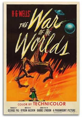 VZRSQZK Krieg der Welten Film Retro Poster Poster Dekorative Malerei Leinwand Wandposter und Kunstbild Druck Moderne Familie Schlafzimmer Dekor Poster 20 x 30 cm