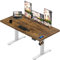 TRIUMPHKEY Grand Bureau réglable en Hauteur - 200 x 80 cm - Prise USB - 3 Commandes à mémoire - Réglable en Hauteur - Anti-Collision - Réglable en Hauteur - Marron Vintage