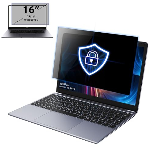 PYS Laptop Blickschutzfolie 16 Zoll Anti Spy Blaulicht Blendfrei Sichtschutz Folie 16:9 Abnehmbarer Displayfilter Sichtschutzfilter Kompatibel mit Lenovo SGIN HP Dell Acer Samsung Asus Toshiba