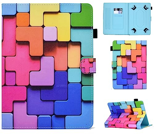Colorful Universal Case for 10-11 inch Tablet, Compatible with TECLAST Blackview Lville XGODY OSCAL DOOGEE TPZ Latest YESTEL SEBBE Microsoft Surface Tab, Square