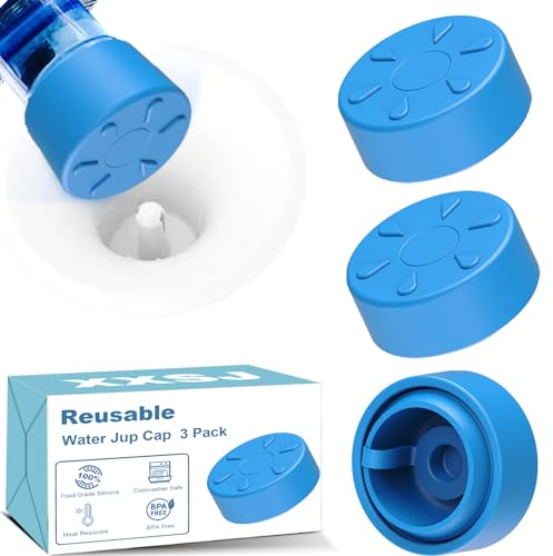 XXSJ 5 Gallon Water Jug Cap, Dual-Leakproof Design Reusable Silicone Replacement Water Jug Lid for 55mm Water Bottles Water Dispenser