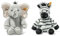 Steiff Ella Elefant grau 30 cm, Soft Cuddly Friends Kuscheltier & Zora Zebra weiß-schwarz 30 cm, Soft Cuddly Friends, Kuscheltier Zebra