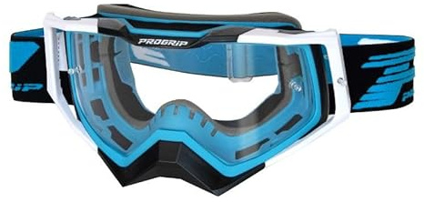 PROGRIP Brille Cross 3309 TR Rapid Hellblau / Schwarz / Weiß / Transparentes Licht, Sensitiv, kratzfest, UV-Schutz, Anti-Beschlag (CE-EN-Nr. AC-96025 Rev.2) – 80176602 9089