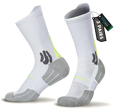 BRISIRA 3 Paar Bambus Kompressionssocken Herren&Damen,Kompressionsstrümpfe mit Fersenpolster, Anti-Blasen-Socken,Laufsocken,Wandersocken mit Belüftungsnetz und Fußgewölbeunterstützung, Größe 35-51