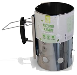 Frischluftküche Anzündkamin aus Edelstahl - Robuster Grillstarter für schnelles und effizientes Anzünden von Holzkohle - Ergonomisch gestaltet für einfache Handhabung und langlebige Nutzung