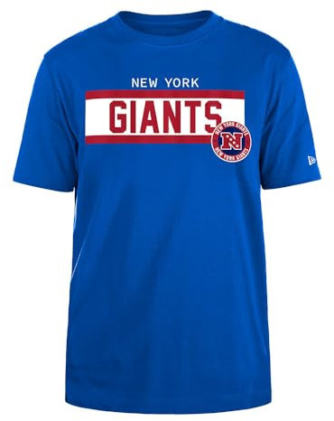 NEW YORK GIANTS Unisex NFL Regular High Density Ink Screenprint Front Graphic Original Team Color T-Shirt, Blau, XL EU