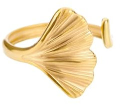 Kelapornt Rings Ring Jewellery Women Men Twill Wrap Open Rings For Women Gold Color Couple Geometric Ring Christmas Wedding Anniversary Jewelry Resizable Jz3123G-1