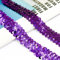 1 Yard Dreireihige Pailletten Stretchspitze, 3 cm Glitzer Zierband Paillettenband, Dekoband Borte Bortenband zum Nähen DIY Handwerk KostüMe Verzierungen, Bastelprojekte,Violett