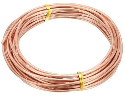 PATIKIL 99.9% Soft Copper Wire for Gardening, 8 Gauge/3.2 mm Diameter 21 Feet/6.3 m 1 Pound Spool Pure Bare Copper Wire for Jewelry Making Beading Electroculture Plants
