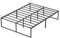 vounot® Cadre de Lit 140 x 190 cm en Métal Robuste avec Sommier à Lattes et Fixation Hauteur 36 cm avec Espace de Rangement pour Adultes et Adolescents Noir