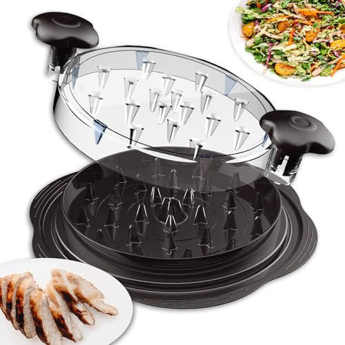 Hühnchen Zerkleinerer, 25.5cm Großer Hähnchenbrust Zerkleinerer Werkzeug Twist, Sichtbares Chicken Shredder, Fleischzerkleinerer mit Ergonomischen Griffen, Spülmaschinenfest, Rutschfest (Schwarz)