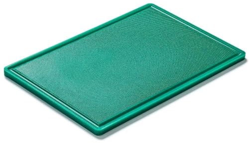 Forgast Tagliere in plastica HACCP, tagliere da cucina professionale, tagliere per frutta e verdura, accessori da cucina, tagliere per colazione, senza BPA, formato GN 1/1, 53x32,5 cm, verde