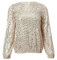 comma Pailletten-Bluse mit Rundhalsausschnitt helles beige 44