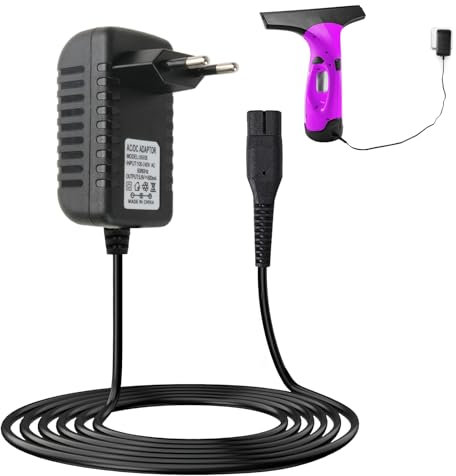 5.5V 600mA Cargador Compatible con Karcher limpiacristales Window WV1, WV1 Plus, WV2 Plus, WV2, WV5, WV5 Premium 2nd Generación, WV51, WV55, WV60, WV70, Cable de Alimentación de Repuesto Limpiador