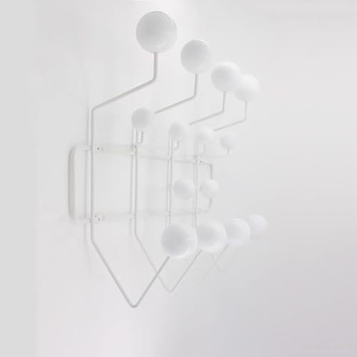 OTIAN Crochet à boules en bois, porte-manteau mural pratique avec 14 crochets colorés, étagère à manteau en métal avec couleur en bois massif peint pour salle de bain, chambre, cuisine (g)