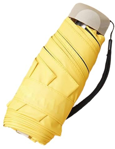 Osmond UV Ultralight Folding Black Plastic Umbrella, Outdoor UV Protection, Flat Five Fold Design A