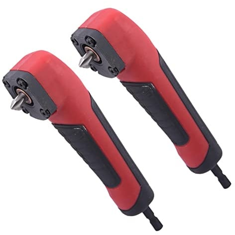 2Pcs Right Angle Drill Bit Corner Adapter, Right Angle Impact Driver for 18V Electric Screwdriver Repair 90 Degree Corner Device ABS Handle Electric Screwdriver Socket Holder Drill Attachment