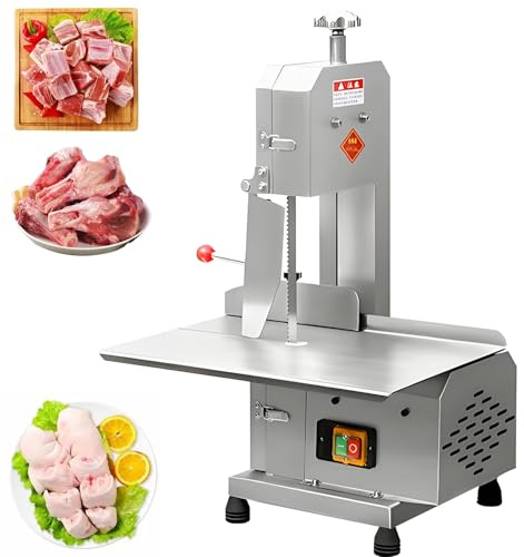 SHENGSHIYU Commercial Meat Cutter Machine for Supermarkets,750W High Power Electric Meat Cutter Machine,Electric Bone Sawelectric Bone Saw with 5 Blades for Home Kitchen Restaurant Supermarket