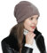 DonDon Mütze Damen Wintermütze Slouch Beanie gefüttert mit Strass Stern braun