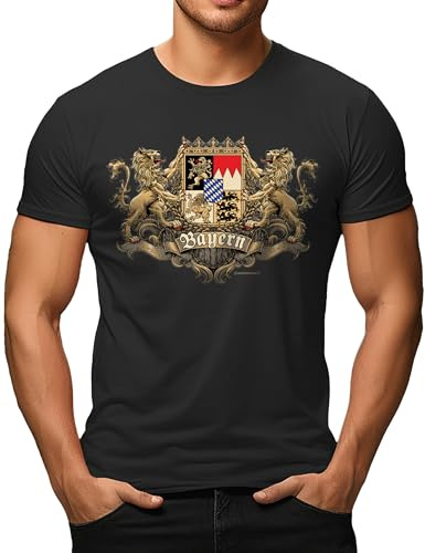RAHMENLOS Original T-Shirt für den echten Bayern Fan: Ritterwappen Bayern