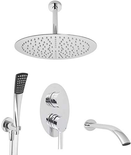 Welfenstein Unterputz-Set FA34-EOD oval 3-Wege-Umsteller Regenbrause Deckenzulauf