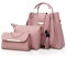 NICOLE & DORIS Borsa da donna Borse 3 pezzi Borse a catena Borse a spalla Borse a tracolla Rosa