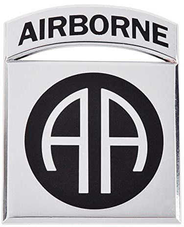 Chrome All Metal 82nd Airborne Division Car Emblem Adhesive
