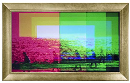 Customized Bezel Compatible for Samsung The Frame TV (New York Gold Black, 55 inch)