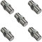 deleyCON 5 Piezas Sat Adaptador Conector Cable Coaxial Extensión 2X F-Socket Niquelado para Cable Satélite Sistemas BK