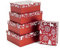 Bambelaa! Kartonage Weihnachts - Design Kisten Schachteln Geschenk Rot Weiß Groß 24,5x18,5x8 cm Klein 16,5x12,5x6 cm