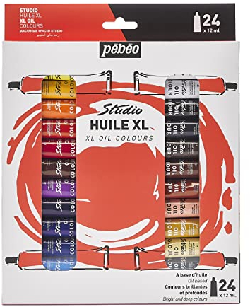 PEBEO Huile Fine XL Etui 24T12ML Oil, 24 Tubes de Couleurs, 12 ml (Lot de 24), Set de 288 Pièces