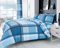 GC GAVENO CAVAILIA Housse de Couette et taies d'oreiller en Polycoton à Carreaux pour lit King Size (230 x 220 cm) | Housses de lit Douces Bleu