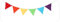 PREMYO Wimpelkette Kinderzimmer Unisex Stoff - 6 Wimpel Girlande Beidseitig - Babyzimmer Deko Regenbogen Bunt