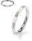 hengkaixuan 16G Baguette Weiß Opal Conch Septum Clicker Ring 8mm Nasenring Reifen Knorpel Ohrring Reifen Helix Piercing Schmuck