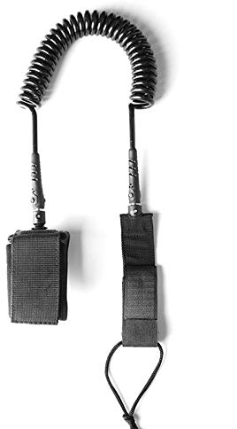 Surf SUP Board Leine,10ft 7 mm TPU Aufgerollte Aufstehen Paddel Tafel,Klettverschluss Dehnbar Knöchelriemen Beinseil,mit Doppelten Edelstahlwirbeln und Dreifachem Schienenschoner,für Alle Surfbretter