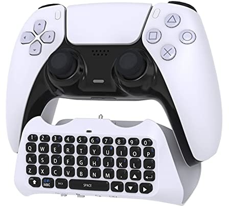 Controller Tastatur kompatibel mit PS5/PS5 Pro - Wireless Bluetooth Game Chatpad Tastatur für Playstation 5 - Eingebauter Lautsprecher &3.5mm Headset Audio Jack für DualSense Wireless Controller