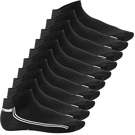 Footstar Damen & Herren Motiv Sneaker Socken (10 Paar) Kurzsocken mit Streifen - Sneak It!