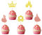 Arthsdite 40 Stück vormontierte Prinzessin Cupcake Toppers Krone Schloss Mädchen Cupcake Toppers Geburtstag Obst Picks für Prinzessin Thema Party Dekoration