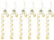 Festive Fix 6-Pack Unique Gold Glitter Candy Cane Christmas Decorations – Premium Plastic Candy Ornaments with Hanging Thread, Sparkling Holiday Decor for Parties & Festive Home Display